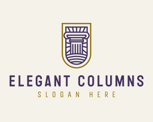 Ancient Column Pillar logo design