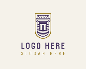 Ancient - Ancient Column Pillar logo design