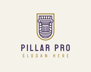 Ancient Column Pillar logo design