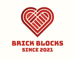 Blocks - Valentine Heart Blocks logo design