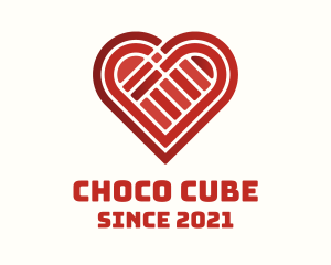 Relationship - Valentine Heart Blocks logo design