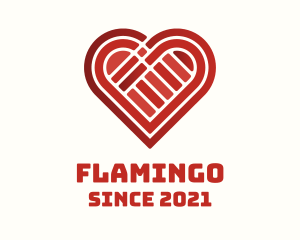 Romance - Valentine Heart Blocks logo design
