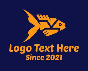 Fish Market - Geometric Pet Goldfish logo design