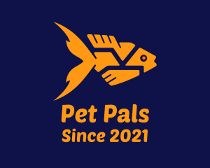 Geometric Pet Goldfish  logo design