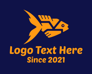 Pet Fish - Geometric Pet Goldfish logo design
