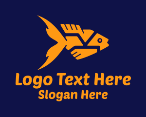 Geometric Pet Goldfish  Logo