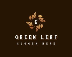 Botanical Leaf Swirl logo design