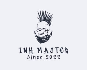 Tattooist - Punk Mohawk Skull Graffiti logo design