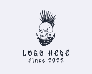 Gang - Punk Mohawk Skull Graffiti logo design
