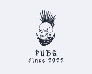 Horror - Punk Mohawk Skull Graffiti logo design