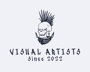 Costume - Punk Mohawk Skull Graffiti logo design
