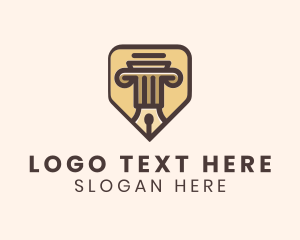 Pen - Column Legal Pen logo design