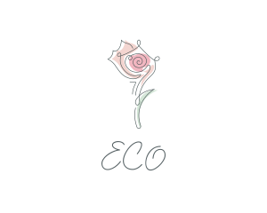 Rose Flower Scribble Logo