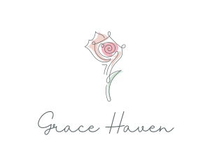 Rose Flower Scribble Logo