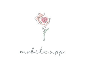 Rose Flower Scribble Logo