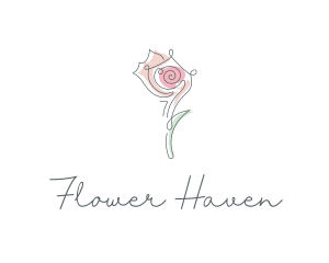 Rose Flower Scribble logo design