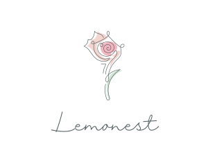 Treatment - Rose Flower Scribble logo design