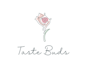 Rose Flower Scribble logo design