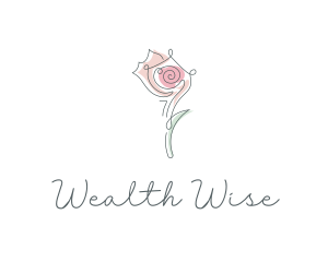 Bouquet - Rose Flower Scribble logo design