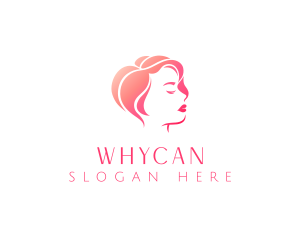 Hair Bun - Woman Hair Beauty logo design