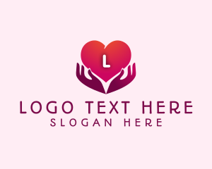 Caring - Donation Heart Hand logo design