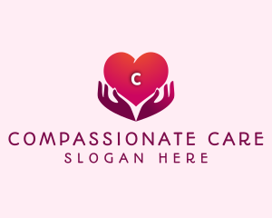 Caring - Donation Heart Hand logo design