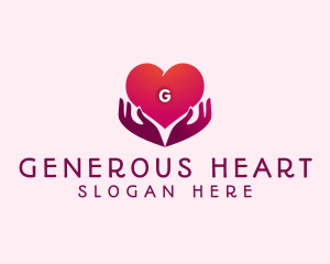 Donation Heart Hand  logo design