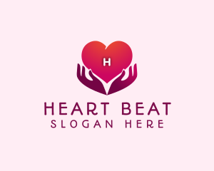 Donation Heart Hand  logo design