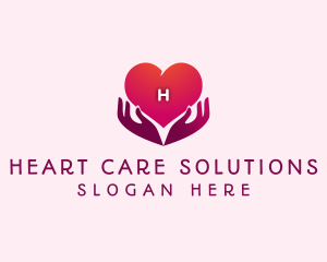 Donation Heart Hand  logo design