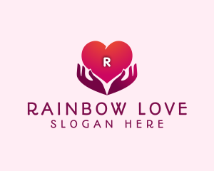 Donation Heart Hand  logo design