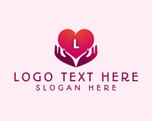 Love - Donation Heart Hand logo design