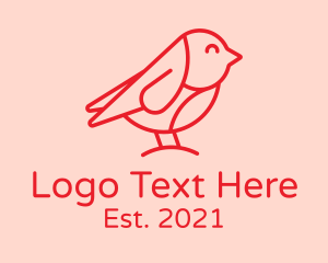 Bird Sanctuary - Happy Minimalist Robin logo design