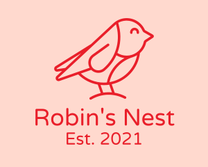 Happy Minimalist Robin logo design