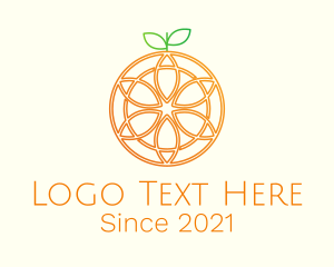 Nature - Orange Floral Line Art logo design