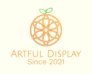 Orange Floral Line Art  logo design