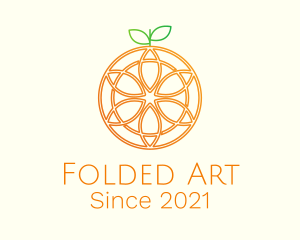 Orange Floral Line Art  logo design