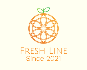 Orange Floral Line Art  logo design