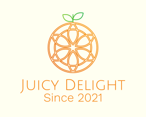 Juicy - Orange Floral Line Art logo design