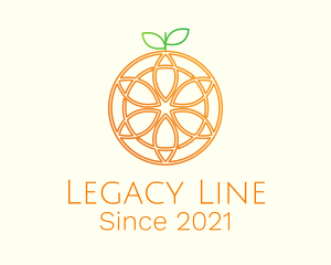 Orange Floral Line Art  logo design