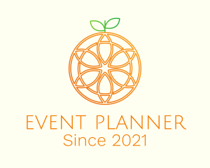 Fruit - Orange Floral Line Art logo design