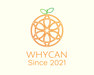Tropical - Orange Floral Line Art logo design