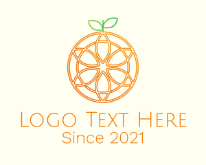 Food - Orange Floral Line Art logo design