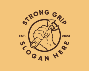 Grip - Hand Wrench Tool logo design