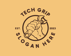 Hand Wrench Tool logo design