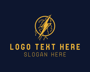Charging - Electric Circuit Lightning Bolt logo design