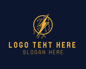 Electric Circuit Lightning Bolt Logo