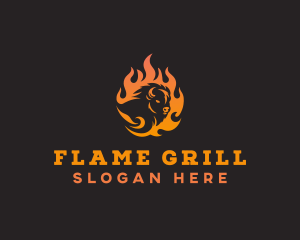 Grilling - Beef Barbecue Grill logo design