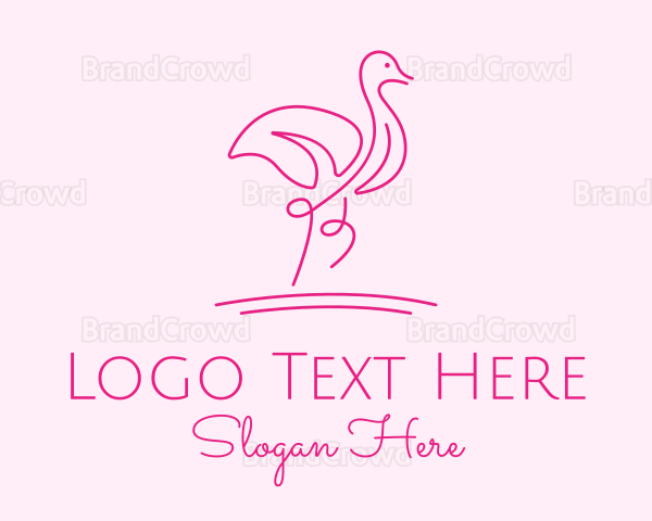 Minimalist Pink Flamingo Logo