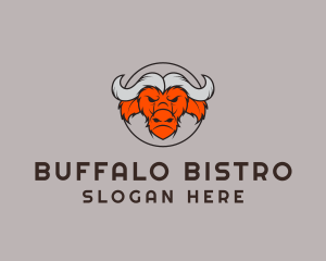 Buffalo - Angry Buffalo Badge logo design