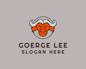 Steakhouse - Angry Buffalo Badge logo design